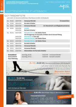 Gottesdienste Oktober 2014