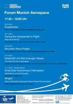 Forum Munich Aerospace Programm 2014  WS  2015