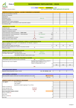Fiche 3 RAISONNEMENT FERTILISATION &ndash; COLZA