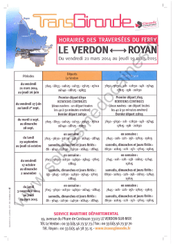 Horaires et tarifs 2014 du bac Le Verdon
