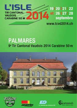 Palmarès du 9e Tir Cantonal Vaudois 2014