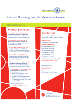 Plakat - Freie Universität Berlin