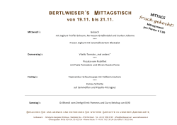 BERTLWIESER´ S  MITTAGSTISCH - bertlwiesers: Rohrbachs