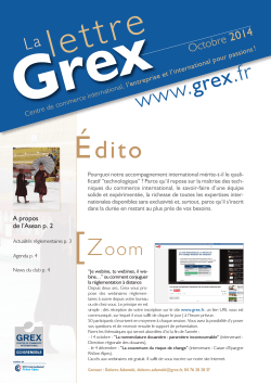 La lettre Grex - Octobre 2014