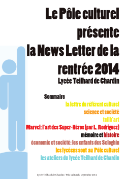 news letter rentrée 2014