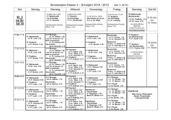 Stundenplan Klasse 3 – Schuljahr 2014 / 2015 (2. Nov. 14) Kl. 3 im