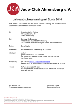 Jahresabschlusstraining 2014 mit Sonja - Judo-Club Ahrensburg eV
