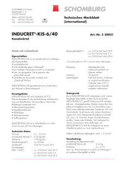 inducret®-kis-6/40 - SCHOMBURG International