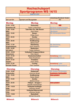 Hochschulsport Sportprogramm WS 14/15 - Hochschule Kempten