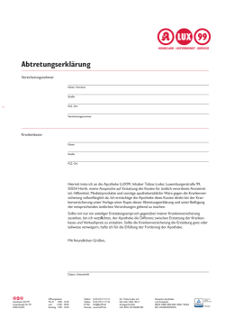 Hier k&ouml;nnen Sie sich die Abtretungserkl&auml;rung    - Apotheke LUX 99