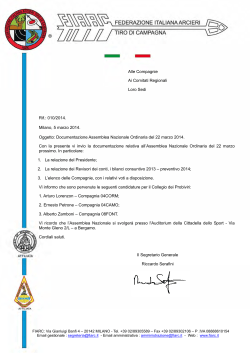 Documentazione Assemblea Nazionale Ordinaria del 22 marzo 2014