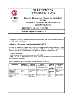 Informations DEFB - DEPB 2015-2016
