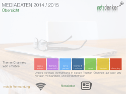MEDIADATEN 2014 / 2015 - netzdenker.com