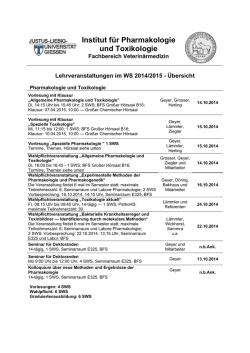 Institut f&uuml;r Pharmakologie und Toxikologie - Fachbereich 10