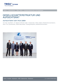 gesellschafterstruktur und aufsichtsrat - TROX GmbH