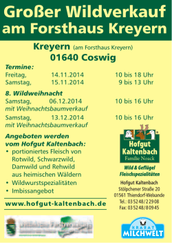 Gro&szlig;er Wildverkauf