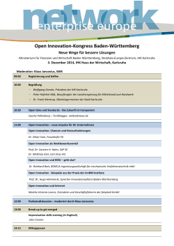 Open Innovation-Kongress Baden-Württemberg - Steinbeis Europa