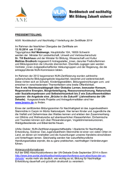 PRESSEMITTEILUNG: NUN: Norddeutsch  und  Nachhaltig // Verleihung