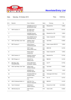 B-Nennliste/Entry List mit Startnummern - ADAC 3-Städte-Rallye