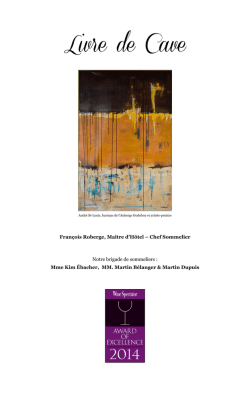 Carte des vins - Auberge Godefroy