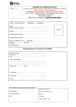dossier de candidature