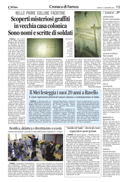 Spettacolo di Bonazzi alla scuola di Faenza: articoli Corriere