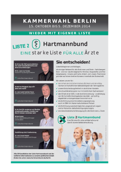 Kammerwahl Berlin 15. Oktober bis 5. Dezember 2014