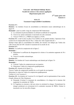 Serie1 mds semestre 6 pdf - Génie Civil Univeristé de Bouira