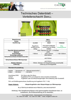 Technisches Datenblatt &ndash; Verteilerschacht SMALL - Terra Calidus