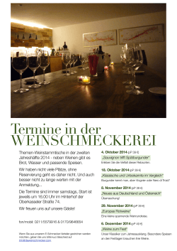 2014-Stammtische 2. Halbjahr - Dieweinschmecker.com