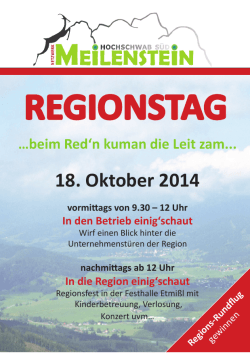 Detailprogramm Regionstag 18.10.2014 - Netzwerk Meilenstein