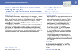 Fresh- up  für EDV-/IT-/ Datenschutz-Verantwortliche im    - IG Metall