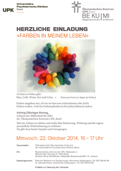herzliche einladung - Universit&auml;re Psychiatrische Kliniken Basel