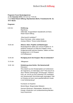 Programm Forum Neulandgewinner 2014 (PDF) - Robert Bosch