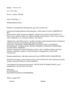 Programmi e compiti 2014