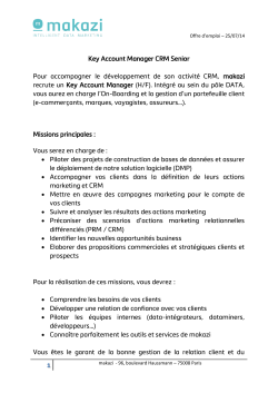 Key Account Manager CRM Senior Pour accompagner le