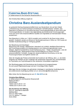 christina barz-stiftung - Stifterverband für die Deutsche Wissenschaft