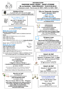 Infos 7 d&eacute;c - Paroisse Saint-Front &ndash; Saint