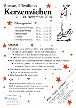 DOWNLOAD Flyer - Kerzenziehen Schaffhausen 2014
