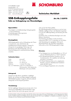 Technisches Merkblatt SSB-Entkopplungsfolie