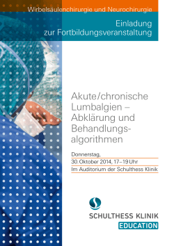Einladung (PDF) - Schulthess Klinik