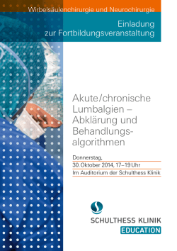 Einladung (PDF) - Schulthess Klinik