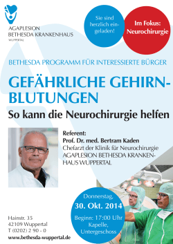  So  kann die Neurochirurgie helfen - AGAPLESION BETHESDA