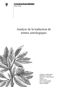Analyse de la traduction de termes astrologiques
