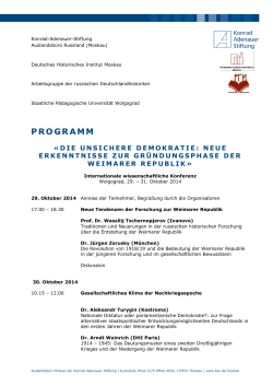 Programm - Deutsches Historisches Institut Moskau