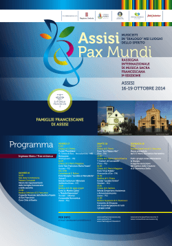 programma Assisi Pax Mundi 2014 - Coro cappella musicale San