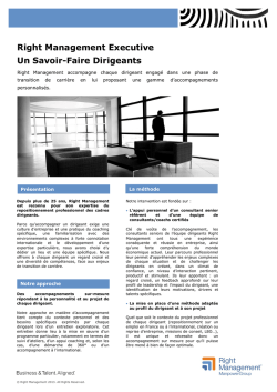 FICHE SOLUTION - Right Management Executive, un savoir