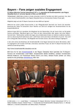 Bayern – Fans zeigen soziales Engagement -  FC  Bayern Fanclub