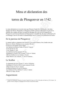 Minu et déclaration des terres de Plougonver en 1542