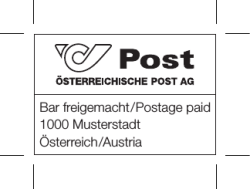 Bar freigemacht / Postage paid 1000 Musterstadt Österreich /Austria